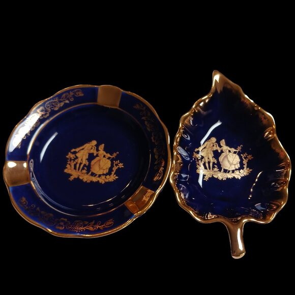 Vintage Limoges Porcelain Made in France Two Piece Trinket Vanity Set - Picture 9 of 15